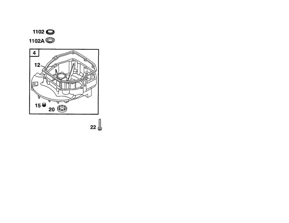 Sump-Engine Diagram and Parts List for 120600-120699 0100-0110-0111 Briggs and Stratton Engine